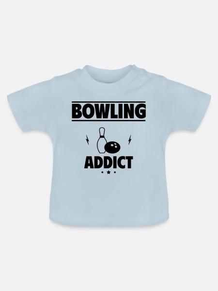 Bowling Süchtig - Baby Bio-T-Shirt mit Rundhals - Hellblau