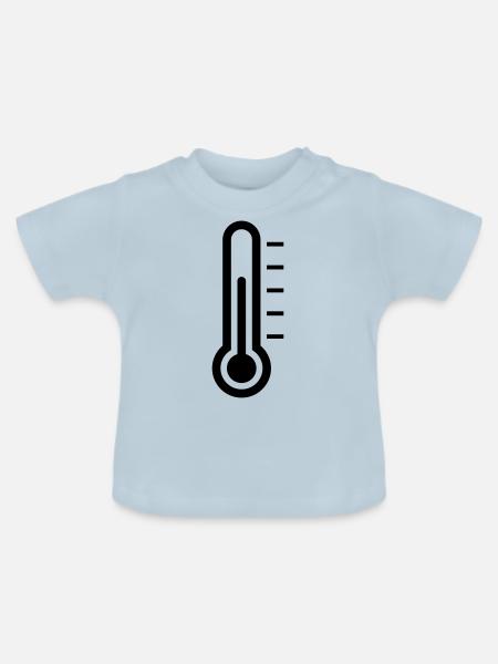 Thermometer - Baby Bio-T-Shirt mit Rundhals - Hellblau