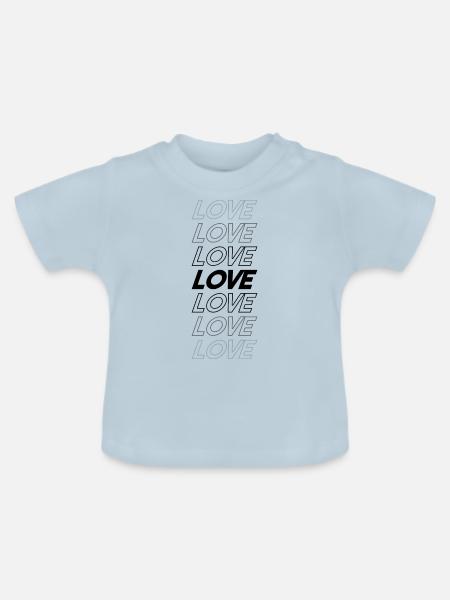 LIEBE - Baby Bio-T-Shirt mit Rundhals - Hellblau