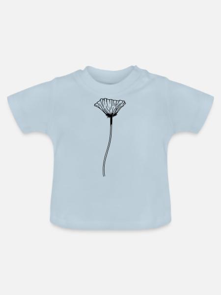 Mohn Blume - Baby Bio-T-Shirt mit Rundhals - Hellblau