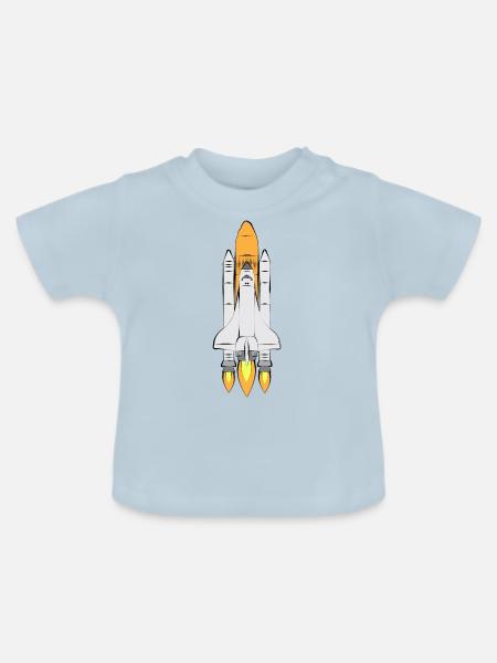 Space Shuttle - Baby Bio-T-Shirt mit Rundhals - Hellblau