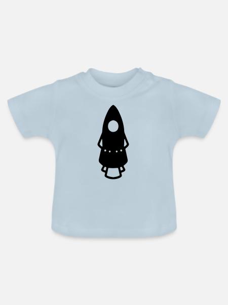 Rakete Rocket fusée - Baby Bio-T-Shirt mit Rundhals - Hellblau