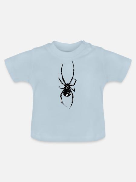 Spinnenlinien Silhouette - Baby Bio-T-Shirt mit Rundhals - Hellblau