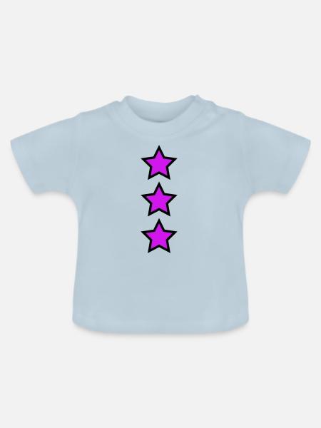 Magenta Sterne - Baby Bio-T-Shirt mit Rundhals - Hellblau