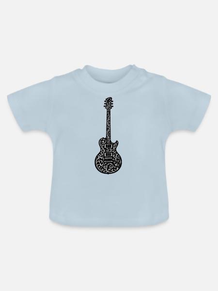 gitarre - Baby Bio-T-Shirt mit Rundhals - Hellblau