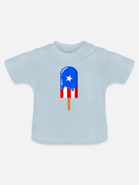 Puerto Rico - Baby Bio-T-Shirt mit Rundhals - Hellblau