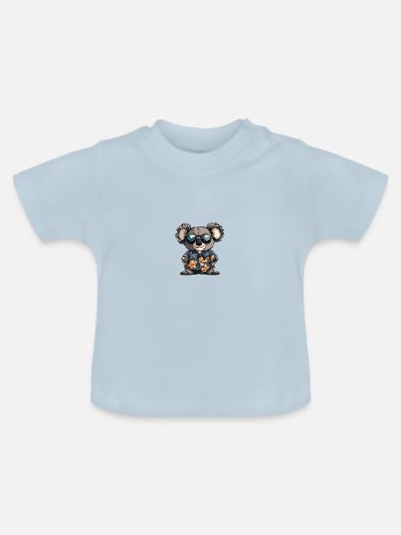 Koala Comic Cool Sommer - Baby Bio-T-Shirt mit Rundhals - Hellblau