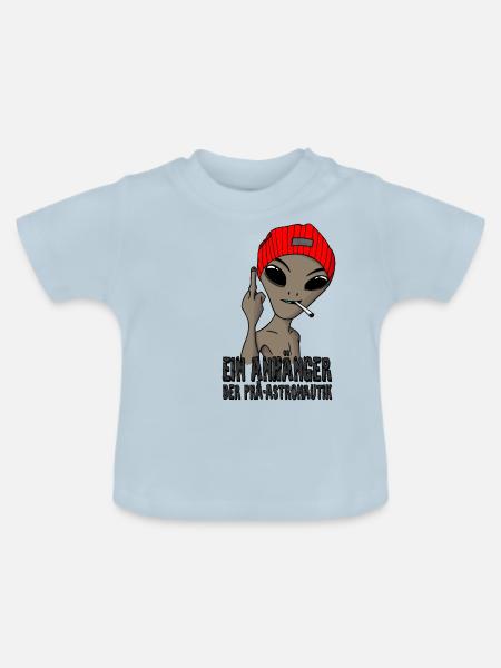 Ein Anhaenger der Prae-astronautik - Baby Bio-T-Shirt mit Rundhals - Hellblau