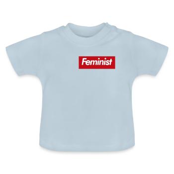 Feminist - Baby Bio-T-Shirt mit Rundhals - Hellblau - Vorne