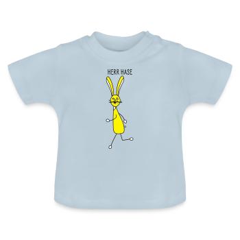 Herr Hase - Baby Bio-T-Shirt mit Rundhals - Hellblau - Vorne