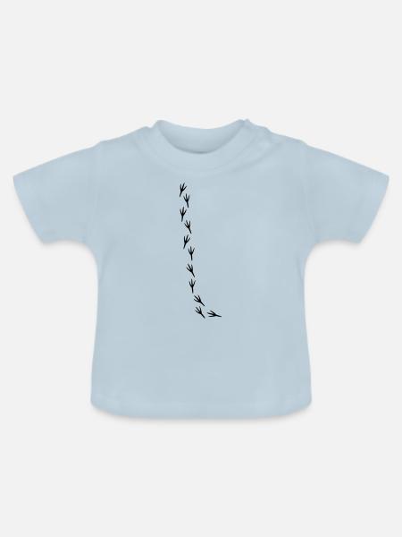 Spatz Vogel Spur Vögelchen - Baby Bio-T-Shirt mit Rundhals - Hellblau