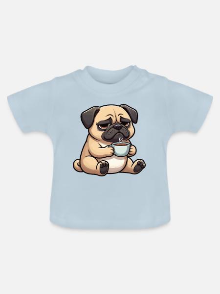 Mops Möpse Mopsbesitzer Mopsliebhaber Mopshalter - Baby Bio-T-Shirt mit Rundhals - Hellblau