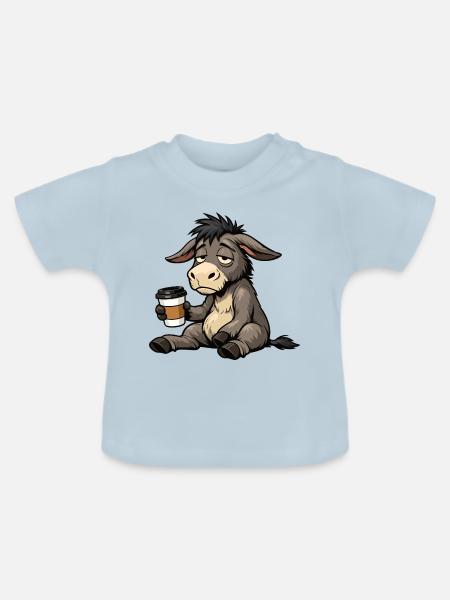 Esel Eselchen Eselhalter Muli Langohresel Muli - Baby Bio-T-Shirt mit Rundhals - Hellblau