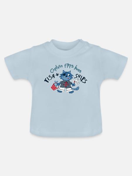 Captain Flips - Baby Bio-T-Shirt mit Rundhals - Hellblau