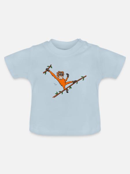 Rimba Dschungelkind - Baby Bio-T-Shirt mit Rundhals - Hellblau