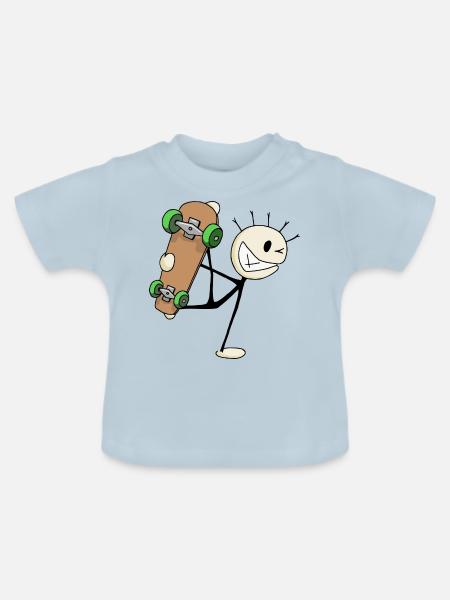 Skater skating Skateboard Tricks cooles Geschenk - Baby Bio-T-Shirt mit Rundhals - Hellblau
