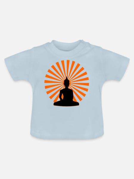 Buddha Design - Baby Bio-T-Shirt mit Rundhals - Hellblau