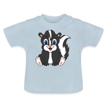 skunk - Baby Organic T-Shirt with Round Neck - light blue - Front