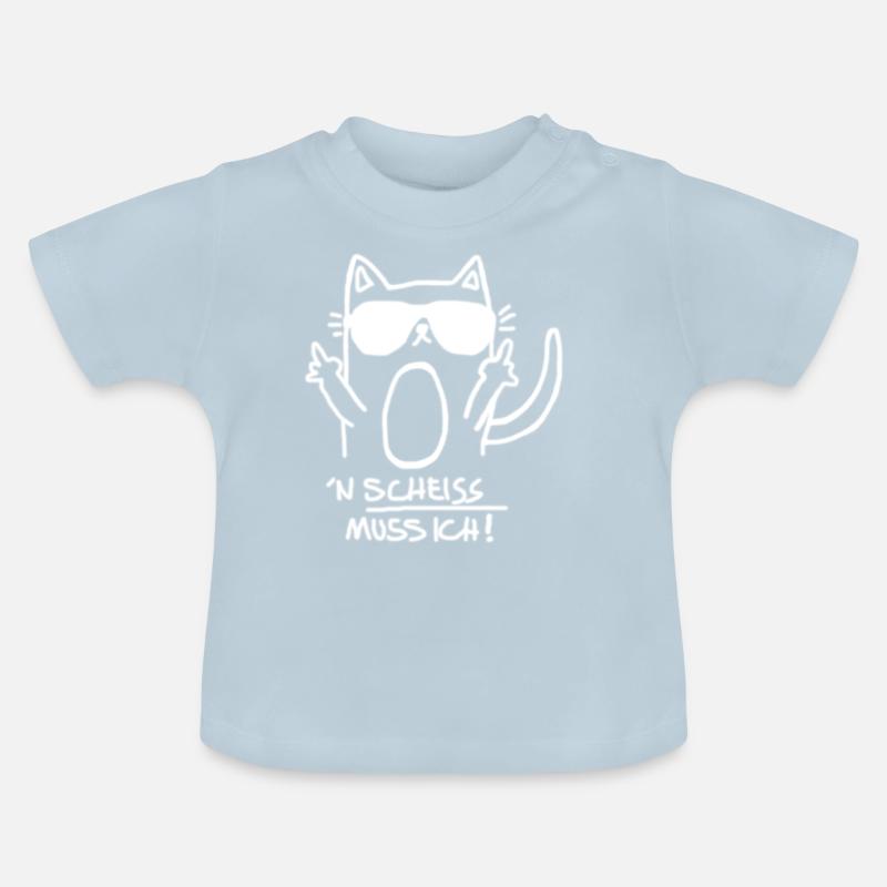 Chats - T-shirt bio col rond Bébé - bleu clair