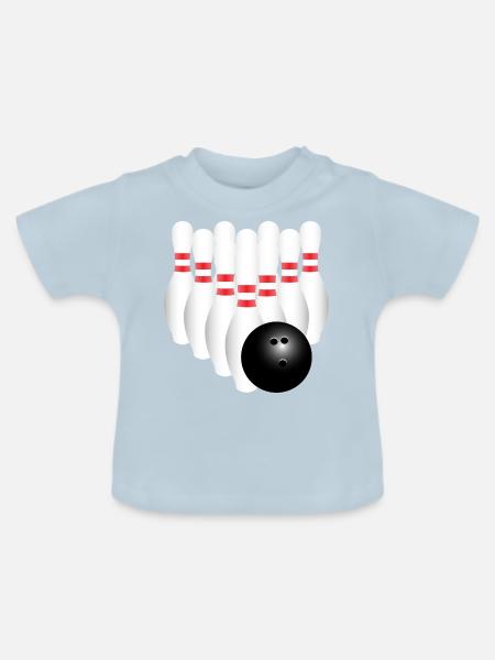bowling pins 2 - Baby Bio-T-Shirt mit Rundhals - Hellblau