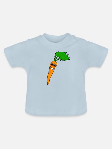 Möhre lachend - Baby Bio-T-Shirt mit Rundhals - Hellblau
