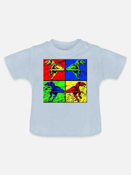 Dinosaurier - Baby Bio-T-Shirt mit Rundhals - Hellblau