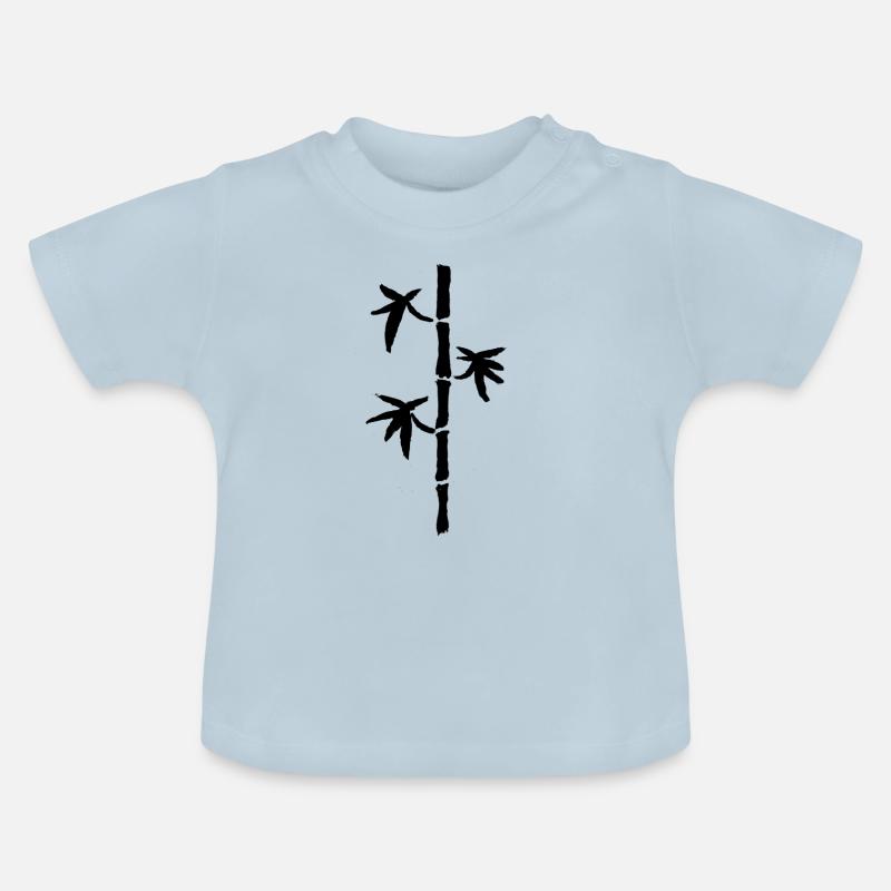 Bambou noir - T-shirt bio col rond Bébé - bleu clair