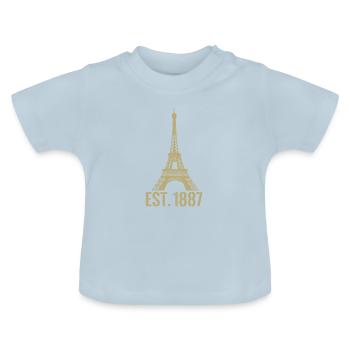 Eiffel tower - Baby Organic T-Shirt with Round Neck - light blue - Front