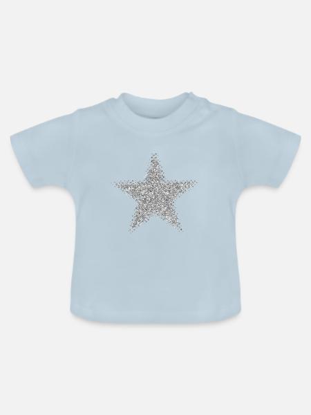 Stern - Baby Bio-T-Shirt mit Rundhals - Hellblau