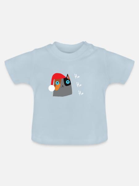 Cat HoHoHo - Baby Bio-T-Shirt mit Rundhals - Hellblau