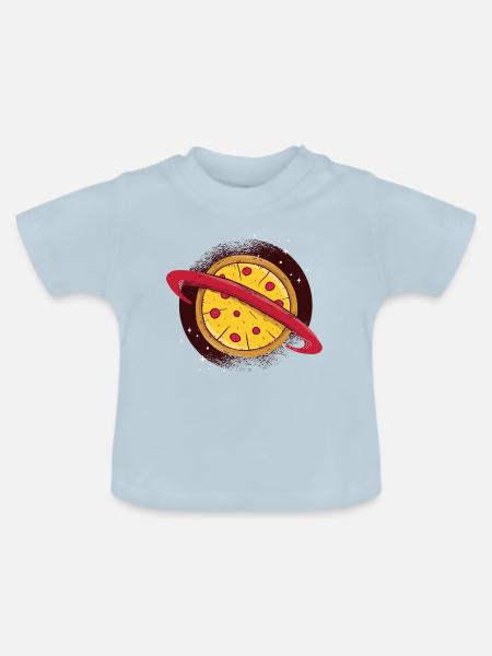Sky Pizza - Baby Bio-T-Shirt mit Rundhals - Hellblau