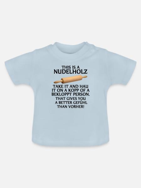 Nudelholz - Baby Bio-T-Shirt mit Rundhals - Hellblau
