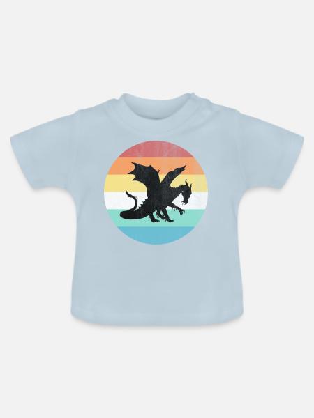 Drache - Baby Bio-T-Shirt mit Rundhals - Hellblau