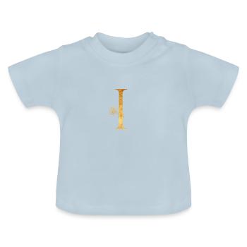 Lettre initiale I - T-shirt bio col rond Bébé - bleu clair - Devant