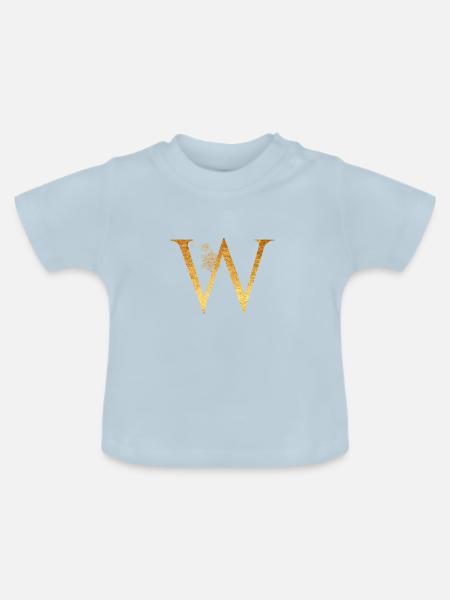 Anfangsbuchstabe W - Baby Bio-T-Shirt mit Rundhals - Hellblau