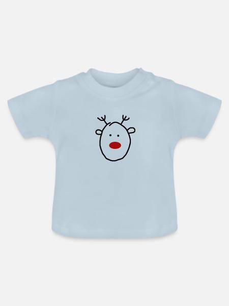 Rudolf Weihnachten Geschenkidee - Baby Bio-T-Shirt mit Rundhals - Hellblau