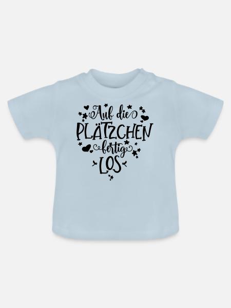 auf die plaetzchen - Baby Bio-T-Shirt mit Rundhals - Hellblau