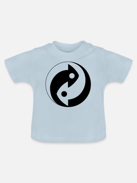 Ying und Yang mal anders - Baby Bio-T-Shirt mit Rundhals - Hellblau