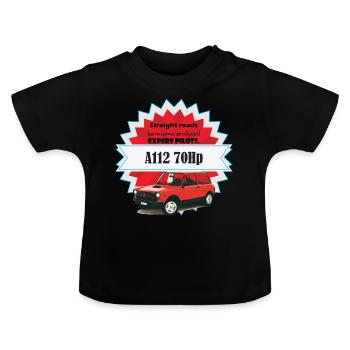 A112 - gerade Straßen - Baby Bio-T-Shirt mit Rundhals - Schwarz - Vorne