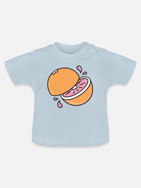 Orange - Baby Bio-T-Shirt mit Rundhals - Hellblau