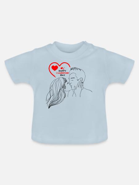 valentine - Baby Bio-T-Shirt mit Rundhals - Hellblau