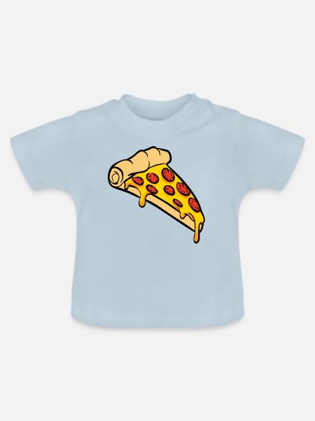 Pizza Slice Geschenk - Baby Bio-T-Shirt mit Rundhals - Hellblau