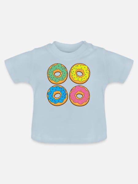 Vier Donuts Donuts - Baby Bio-T-Shirt mit Rundhals - Hellblau