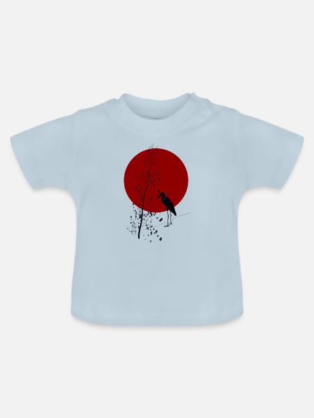 Rote Sonne - Baby Bio-T-Shirt mit Rundhals - Hellblau