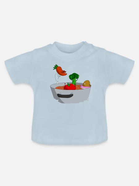 Gesunde Suppe - Baby Bio-T-Shirt mit Rundhals - Hellblau