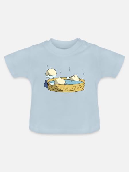 Heisse Dumplings - Baby Bio-T-Shirt mit Rundhals - Hellblau