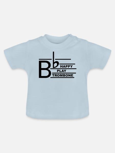 Be Happy Trombone - Baby Bio-T-Shirt mit Rundhals - Hellblau