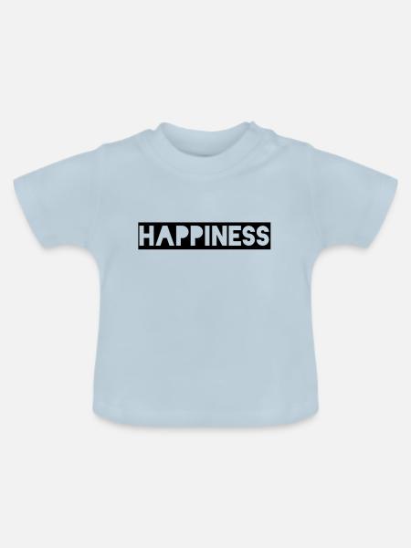 Happiness - Baby Bio-T-Shirt mit Rundhals - Hellblau