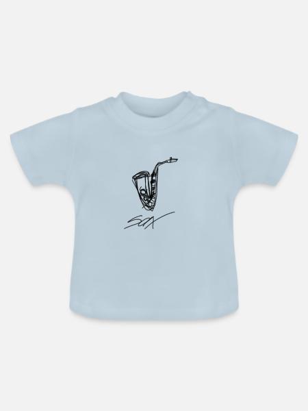Saxophon - Baby Bio-T-Shirt mit Rundhals - Hellblau