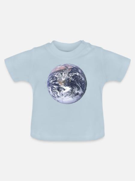 Erde - Baby Bio-T-Shirt mit Rundhals - Hellblau